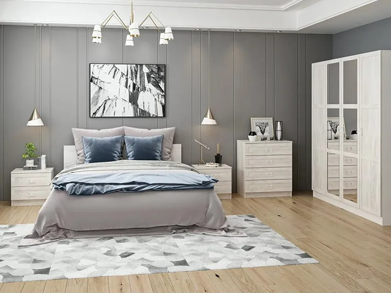 Set za spavaću sobu Belo-Belo drvo 10