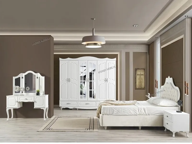 set za spavacu sobu mdf retro belo 1a