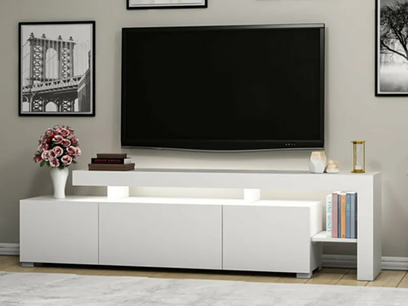tv komoda bugra belo led rasveta 1a