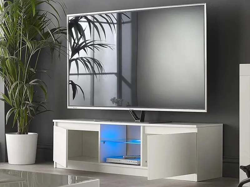 tv komoda luxury belo sa led rasvetom 1a