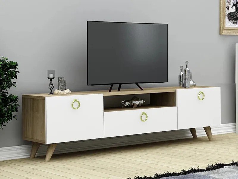 tv komoda skandinavija safir hrast - belo (1b)