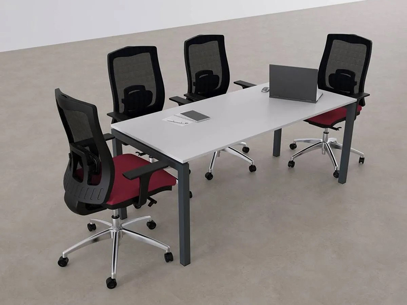 konferencijsi sto metalne noge belo 160 cm 2a
