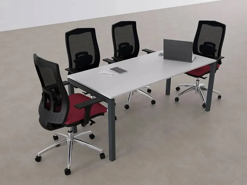 konferencijsi sto metalne noge belo 160 cm 2a